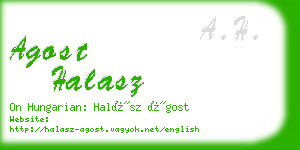 agost halasz business card